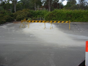 concrete spill cleanup before